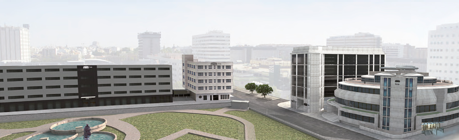 Distribución de los edificios en el completo hospitalario de IVO